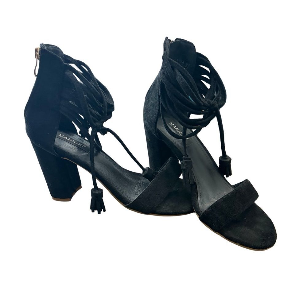Manxixi Women’s Black Heels – Size 9